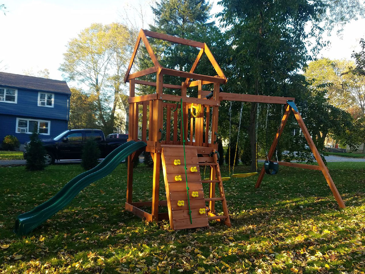 Kids Creations Cedar High Flyer Playset Assembly in North Andover, MA